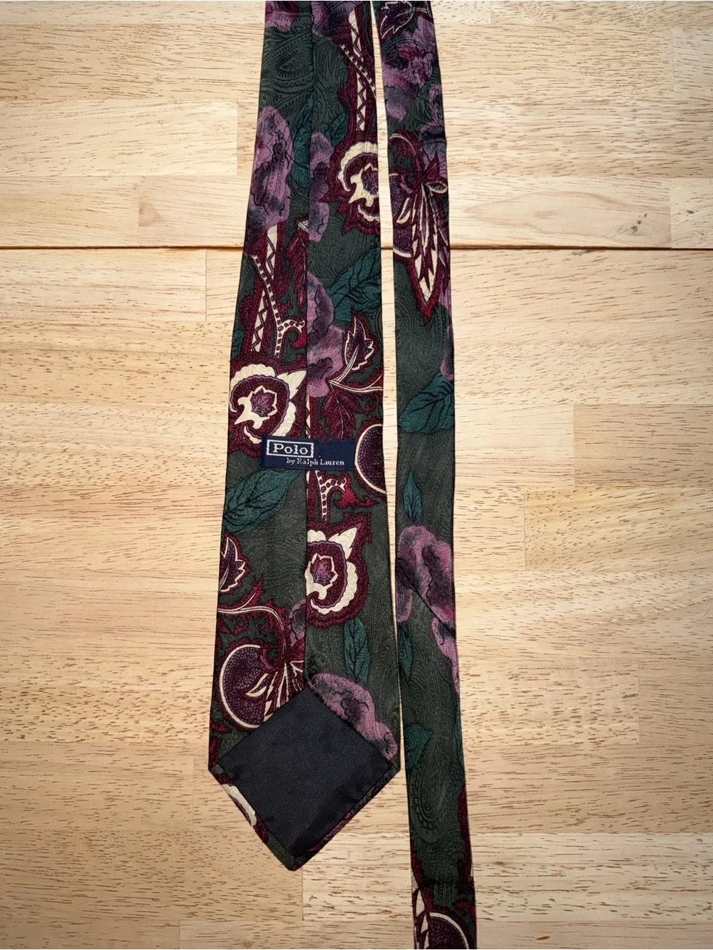 VINTAGE Polo Ralph Lauren 100% Silk USA Made Floral Paisley Necktie Multicolor